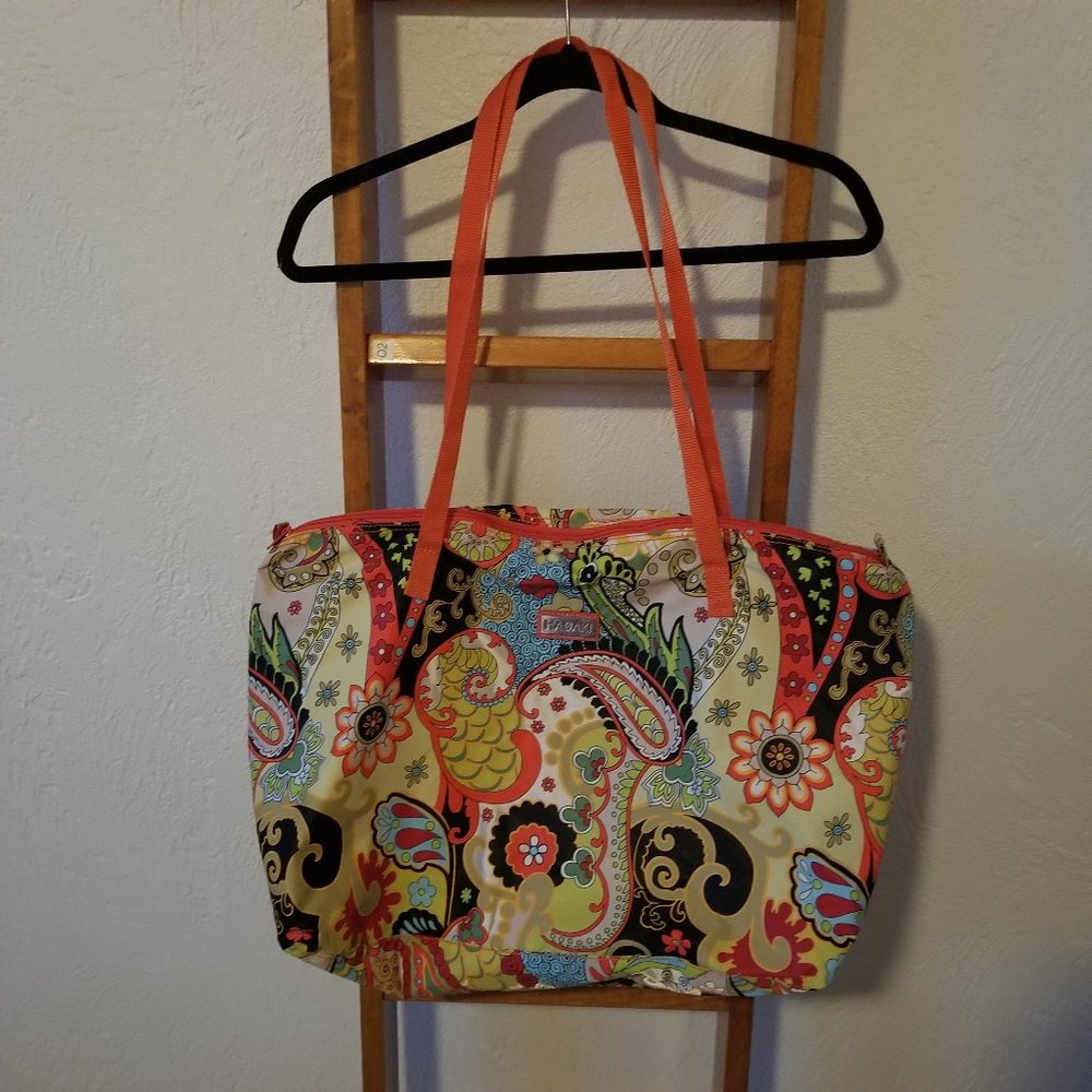 Hadaki Tote and Makeup case Multi Color Orange